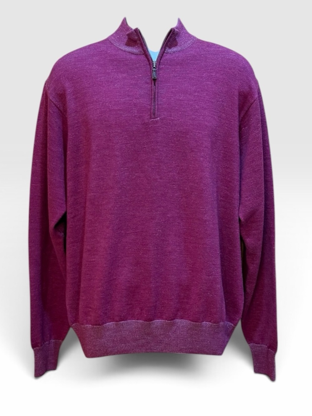 Peter Millar 100% Merino Wool 1/4 Zip Sweater Magenta Size Large!